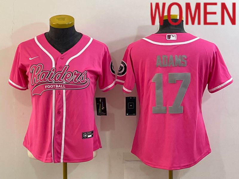 Women Oakland Raiders 17 Adams Pink 2022 Nike Co branded NFL Jerseys